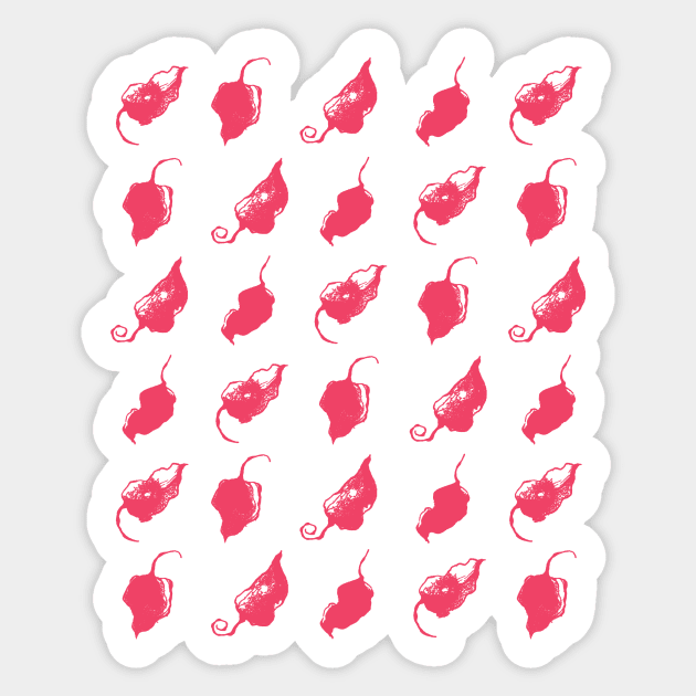 Chillies on Aqua Sticker by Sloosh